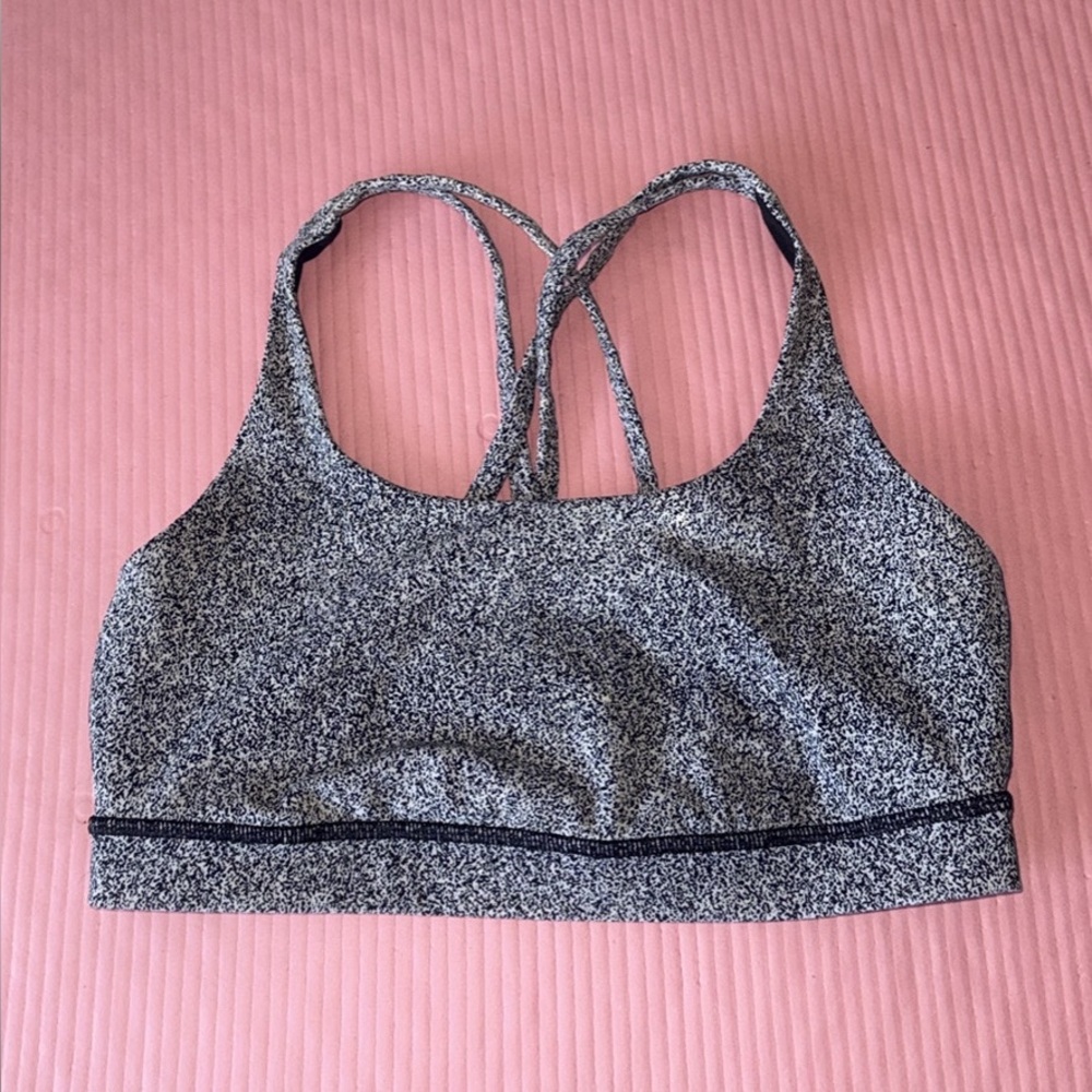 lululemon athletica Black and White Speckled Energy Bra